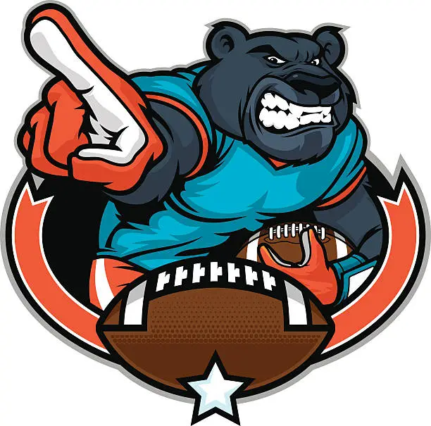 Vector illustration of Panther football number one design
