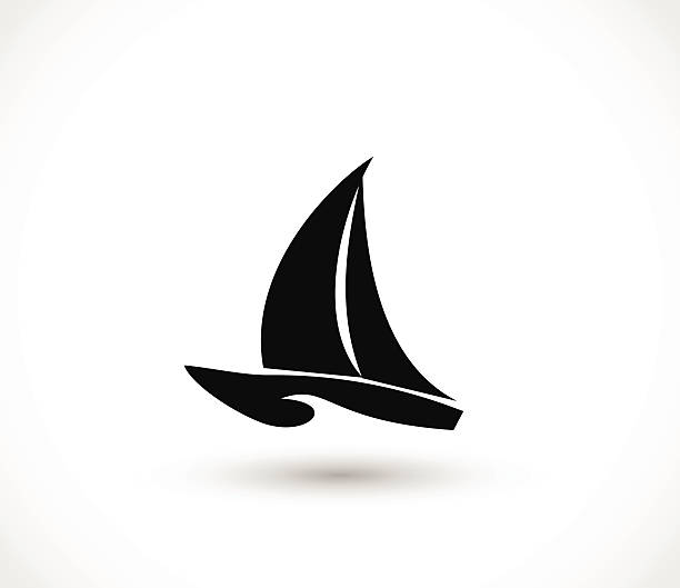 łódź żeglarstwo ikona wektor - regatta stock illustrations