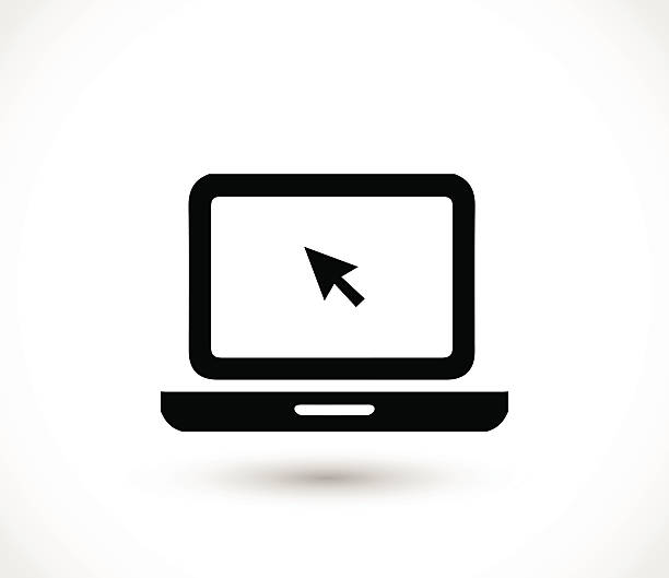 Laptop icon vector Laptop icon vector clicking screen stock illustrations