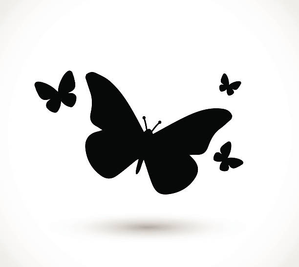 butterfly ikona wektor - łuskoskrzydłe stock illustrations