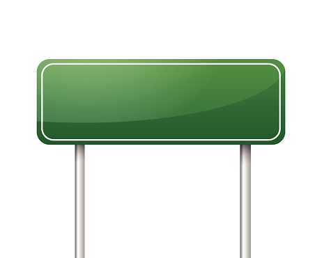 Green blank road sign vector
