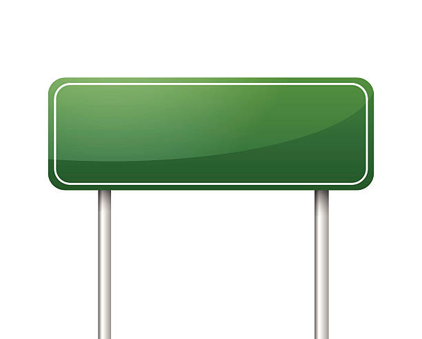 Green blank road sign vector Green blank road sign vector presentation speech borders stock illustrations