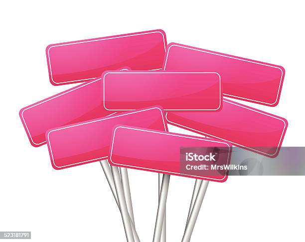 Collection Of Many Pink Blank Road Signs Vector Stock Illustration - Download Image Now - Backgrounds, Beckoning, Billboard