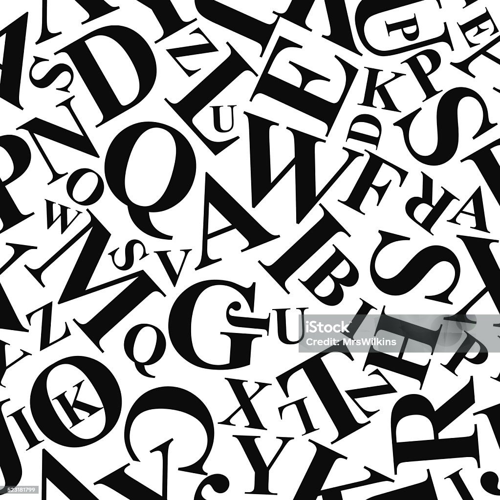 Repeat Pattern Alphabet Lettering Repetitive Pattern Made Of Alphabet Letters Vector Stock Illustration ...
