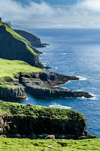 istock Green meadows and giant sea cliffs overlooking the ocean 523181848