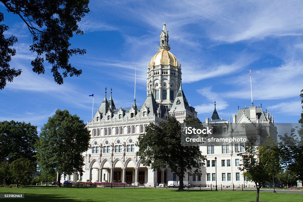 Hartford Connecticut State Capitol Connecticut state capitol and surrounding lawn which is located in Hartford, CT, USA. Connecticut Stock Photo