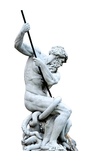 絶縁ネプチューン、ナヴォーナ広場のローマ、イタリア - mythology statue roman roman mythology ストックフォトと画像