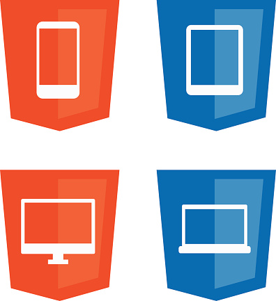 Vector Collection Of Web Development Shield Signs Stock Illustration ...