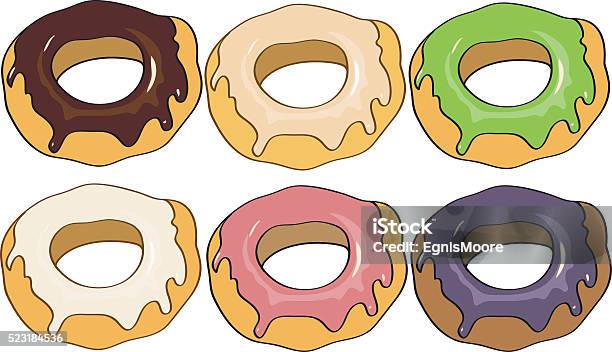 Donut Vector Illustration Stock Illustration - Download Image Now - Baked Pastry Item, Cake, Dessert - Sweet Food