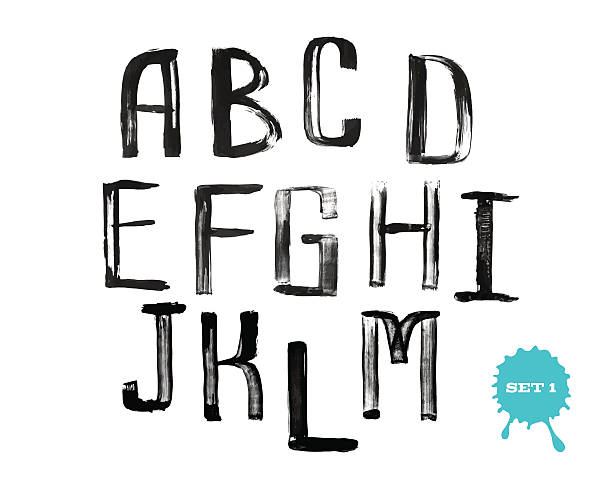 istock Grunge handwritten alphabet, modern calligraphy, capital letters 523184547