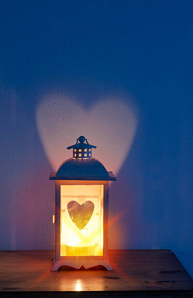 istock Lantern with candle and heart 523186341
