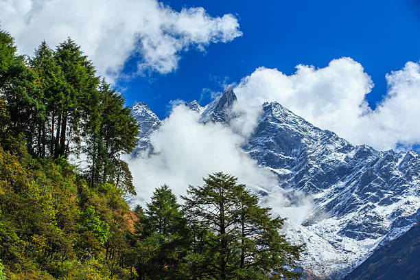 istock Snow covered mountains and rocky peaks 523196797