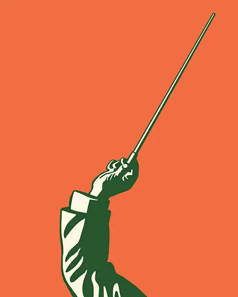 Vector illustration of Orchestra Conductor with a Baton