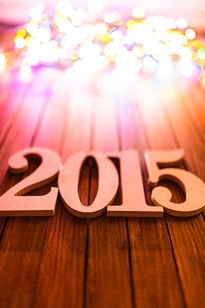 istock Gold 2015 New year text on plank wood 523197381