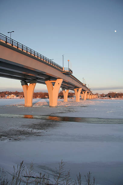 Memorial Bridge in Winter stock photo