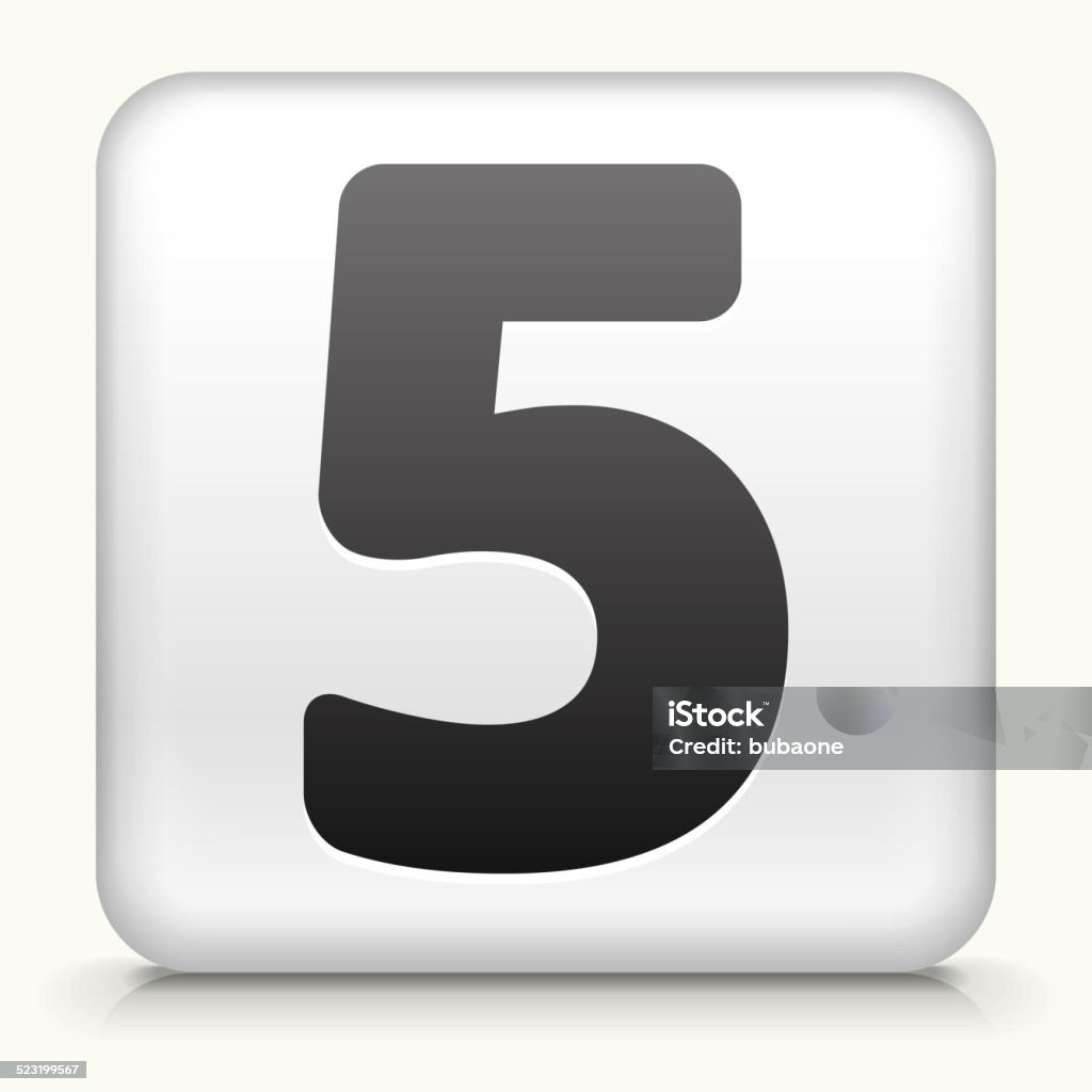 Number 5 Button Square Button With Number Five Stock Illustration - Download Image Now ...