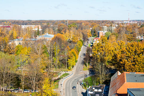 istock small town panoramic view from above in the autumn 523199817