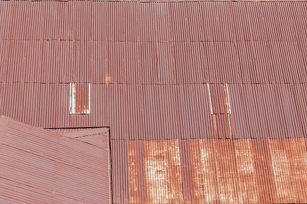 istock Old galvanized iron roof in Thailand 523200927
