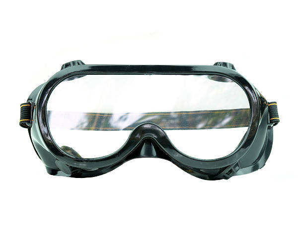 istock Clear safety glasses isolated on white 523201807