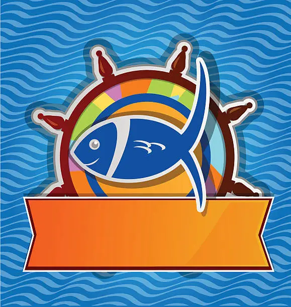 Vector illustration of restaurant fish menu