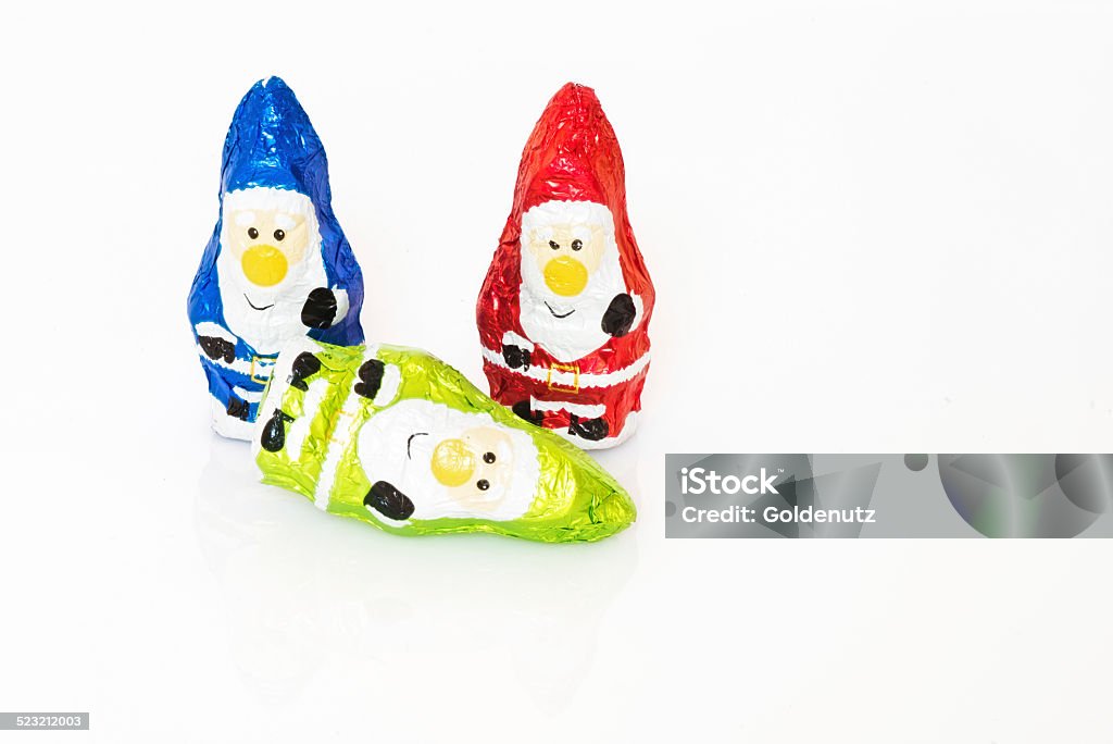 Merry Christmas Image of christmas tree ornaments including chocolate santa claus Abstract Stock Photo