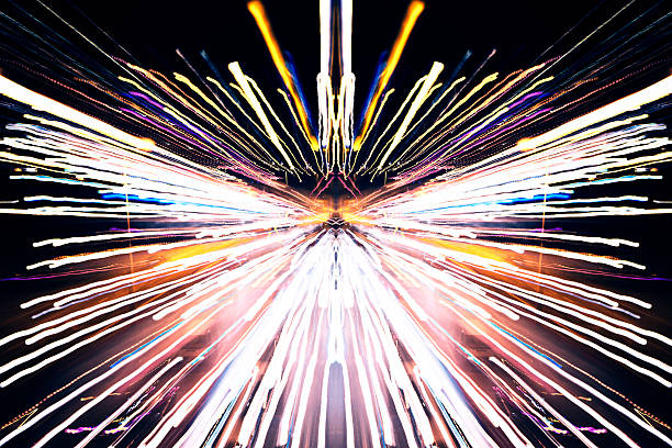 istock Light trails of evening highway,Night time traffic on highway 523212431