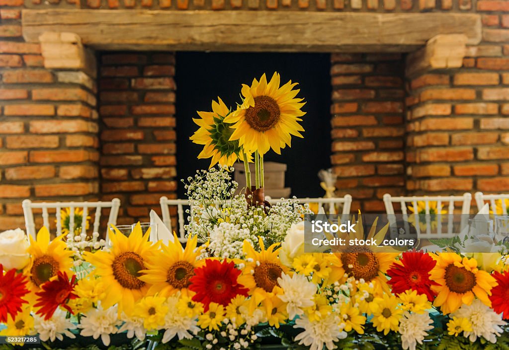 flowers arrangement wedding flowers arrangement of sunflower. Beauty Stock Photo
