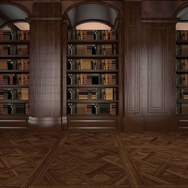 istock 3d rendering. Antique Room. Classical wooden hall 523217409
