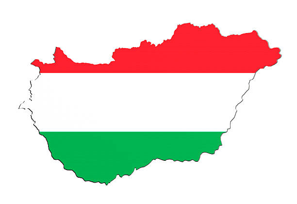 istock Silhouette of Hungary map with flag 523236608