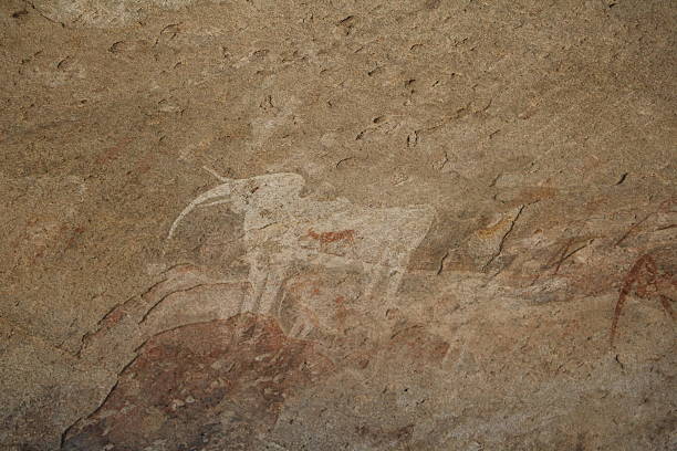 istock Cave painting White Elephant in Phillips Cave, Namibia Africa 523236946