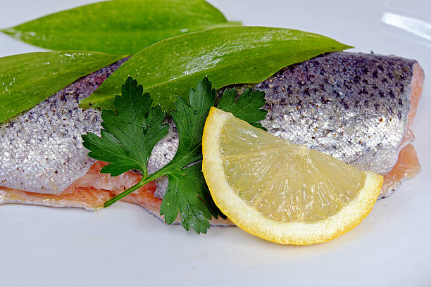 istock Trout with wild garlic, lovage and lemon 523241210