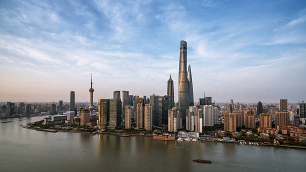 istock night shanghai skyline with reflection ,beautiful modern city 523241538