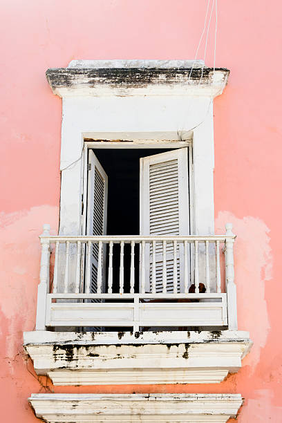 istock Colorful wall with balcony and door 523241694