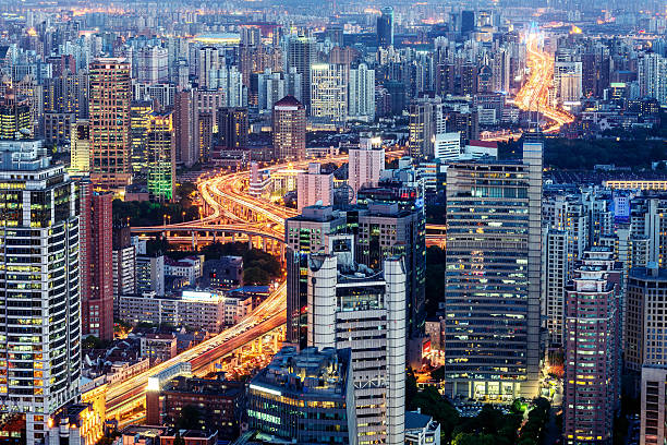 istock China Shanghai Elevated Road Traffic 523241782