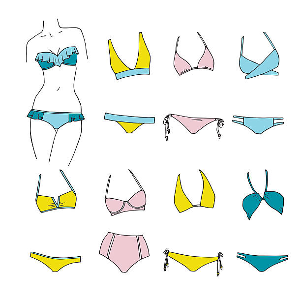 水着 - bikini swimwear isolated bikini top点のイラスト素材／クリップアート素材／マンガ素材／アイコン素材