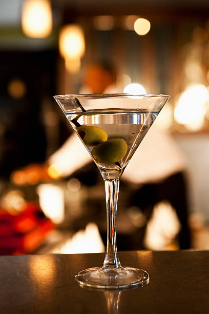 istock Martini on bar counter in restaurant 523244738
