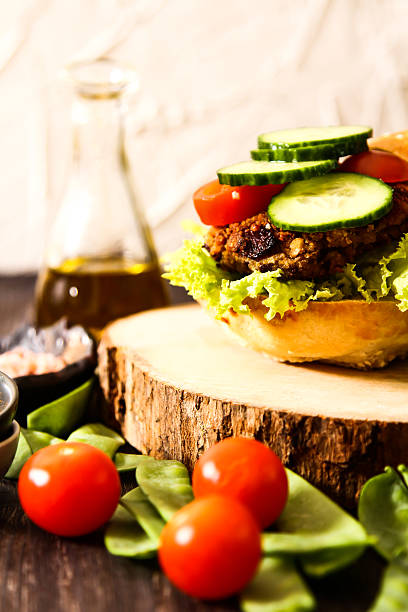 istock homemade veggie burger in a bun with sesame 523246718
