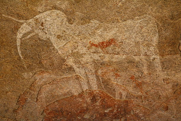 istock Cave painting White Elephant in Phillips Cave, Namibia Africa 523246754