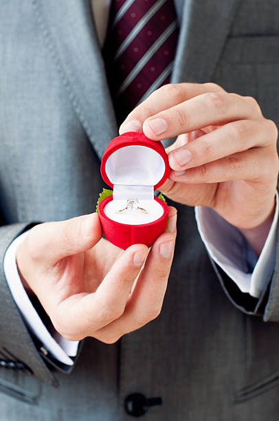 istock Engagement ring in male hands 523246976