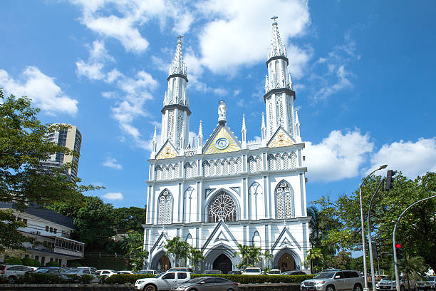 l'église el carmen, à panama ville - middle ages architecture and buildings place of worship church photos et images de collection