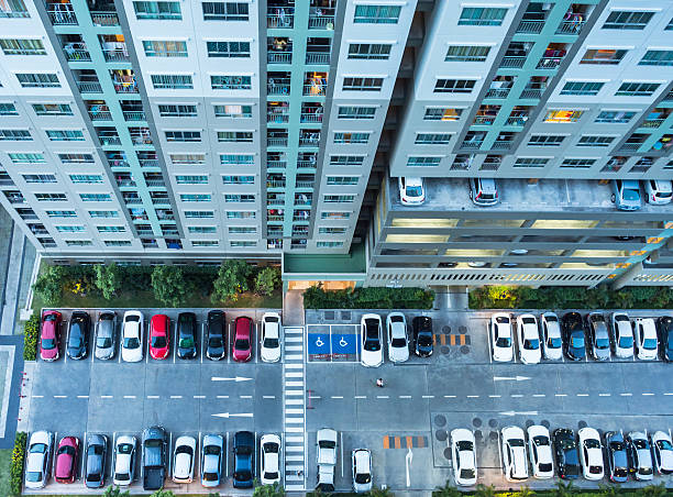 High rise building from top stock photo