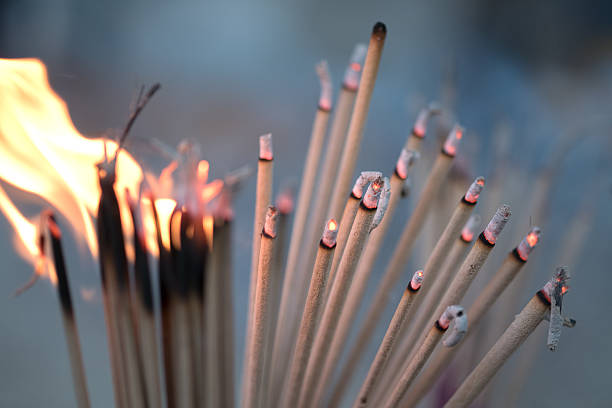 istock Blur burning incense and candle  for backgroud,abstract 523255218