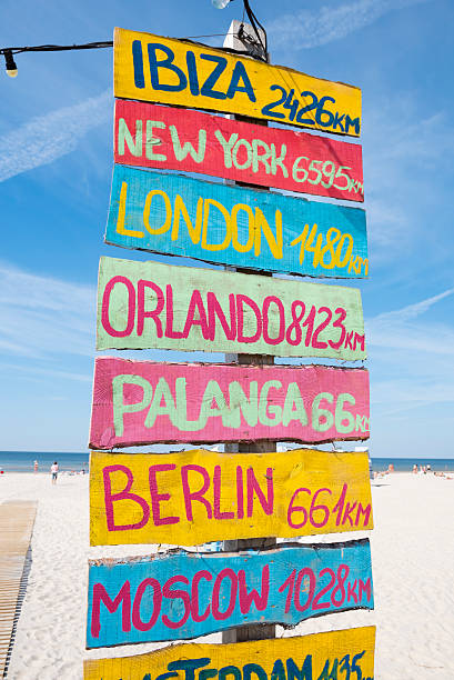 istock Distances to cities from beach in Liejpaja, Latvia 523256924