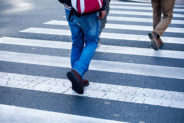 istock Crosswalk and two people. 523259143