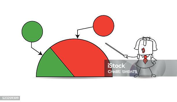 Pie Chart With A Businesswoman Stock Illustration - Download Image Now - Adult, Advice, Aspirations