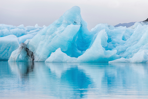 Detial view of iceberg in ice lagoon - Jokulsarlon, Iceland.