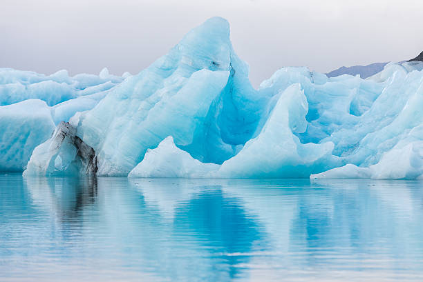 Detial view of iceberg in ice lagoon - Jokulsarlon, Iceland. stock photo