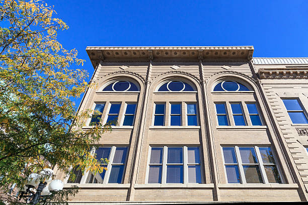 istock 20th century brick building in Bloomington, Illinois 523259946