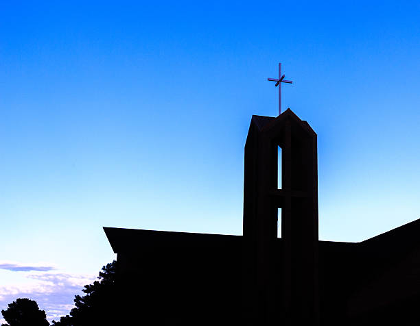 istock Unique Protestant Church Cross Silhouette 523260586