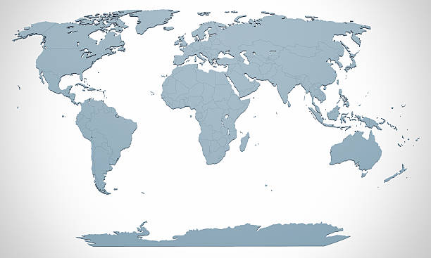 mapa-múndi em fundo neutro - artica - fotografias e filmes do acervo